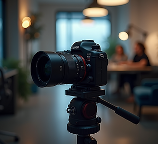 Professional-technical shot showcasing-camera-equipment in-a-modern-studio with-clean-stud