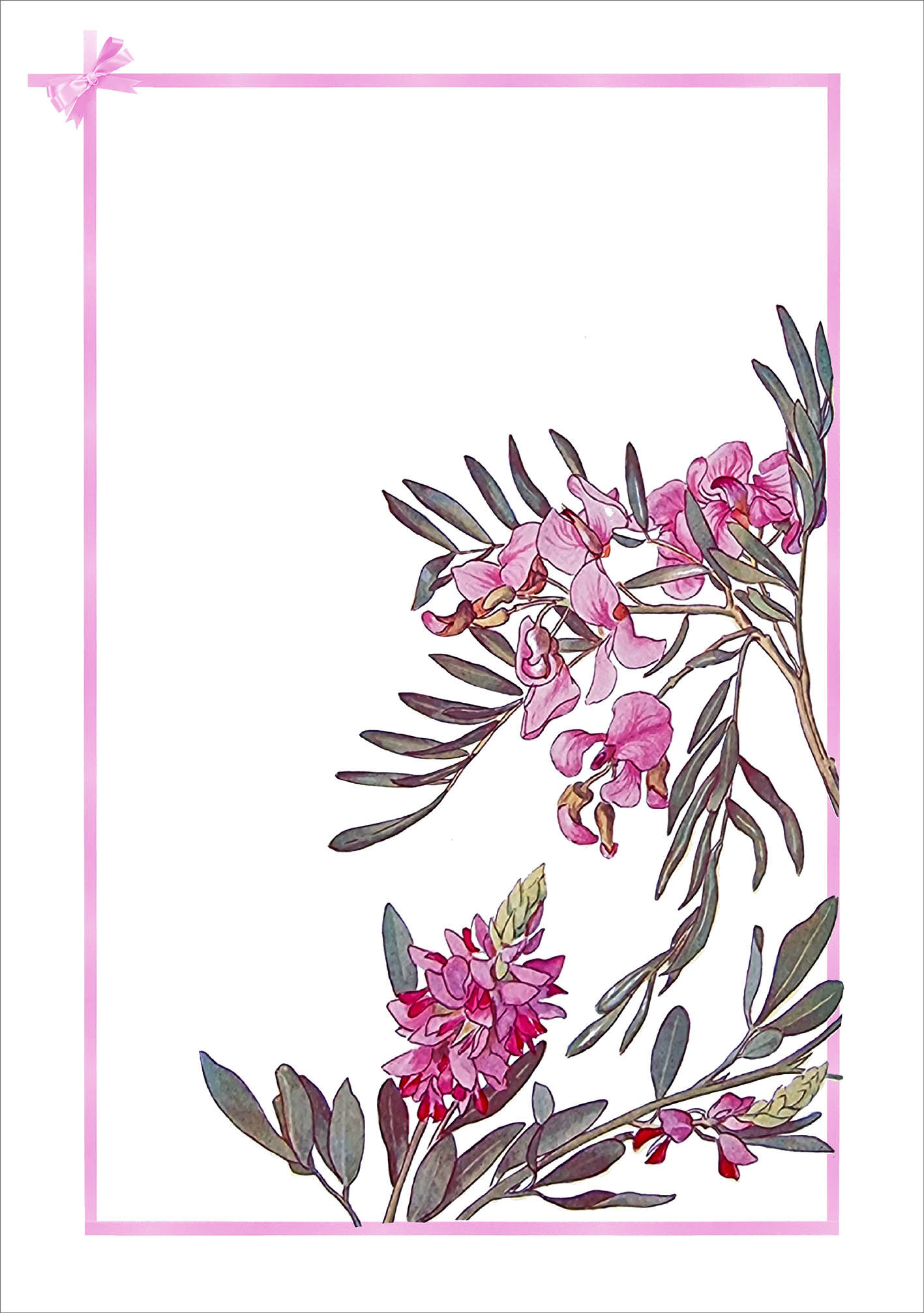 Tea Towel - Pink Flowers