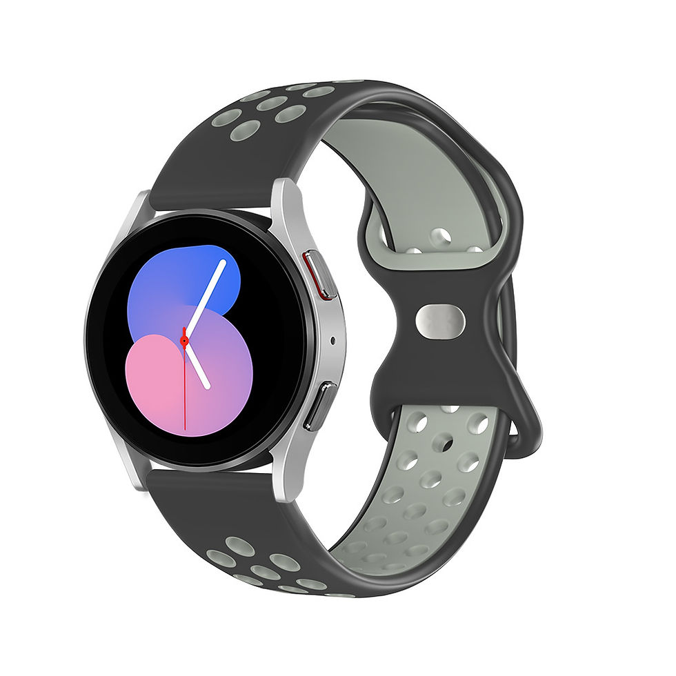 Miniatura: Silicone Watch Strap with Butterfly Clasp for Samsung & Huawei