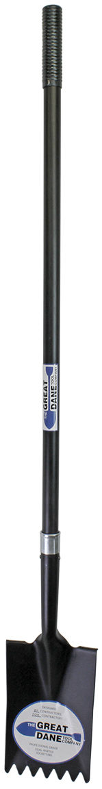 #3 steel handle tear-off spade with serrated blade and welded fulcrum