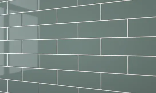 Sage green metro tile effect PVC wall panel