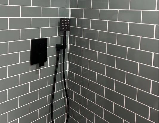 Shower enclosure in caravan