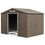 Thumbnail: 9 x 6ft Metal Garden Storage Shed with Lockable Doors – Brown front view