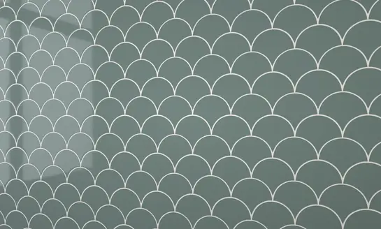 Green fish scale tile effect PVC wall panel