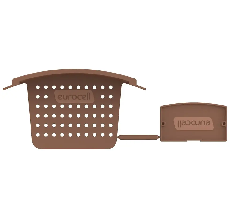 Terracotta Eurocell Euroverge dry verge starter unit and end cap, 800mm x 235mm, one per verge run