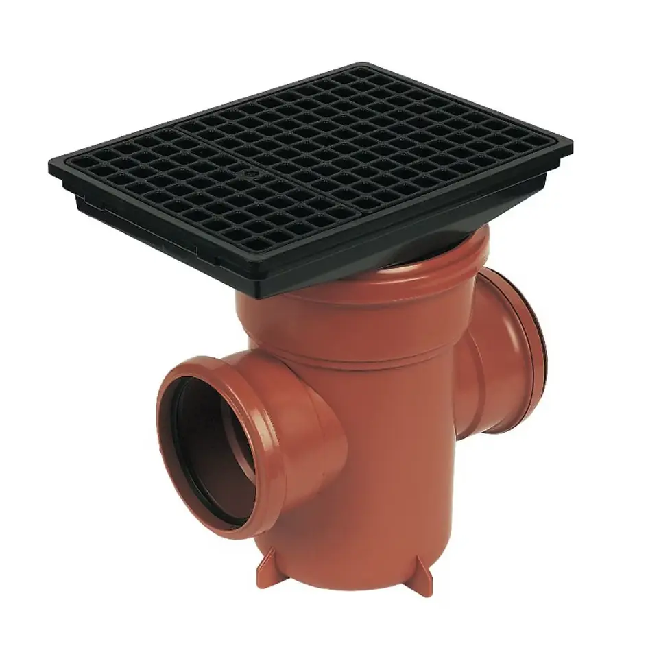 FloPlast 110mm Rectangular Top Back Inlet Gully – PVC-U underground drainage fitting
