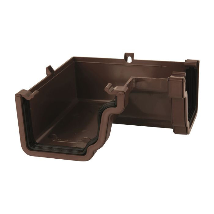 Thumbnail: Ogee Gutter Internal Angle – 90° 135mm uPVC Fitting Brown