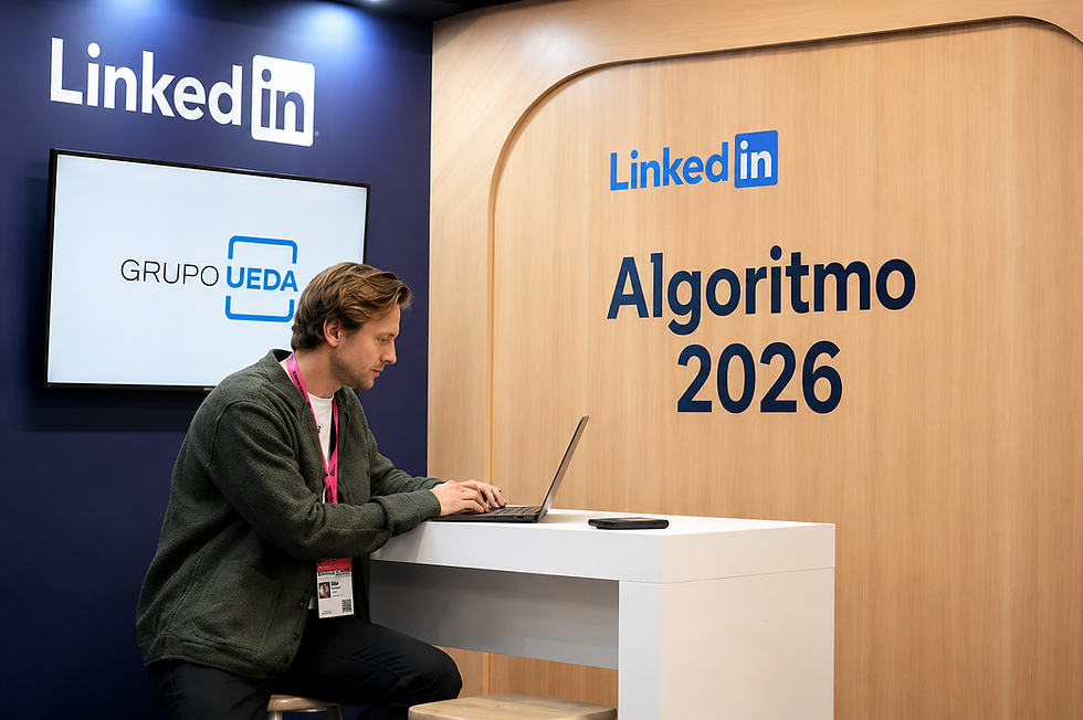 nfografía que resume los 3 cambios más importantes del algoritmo de LinkedIn 2026: autoridad por perfil, eliminación de hashtags y penalización del engagement superficial.