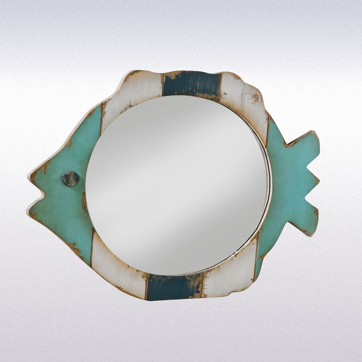 Decorative Fish-Shaped Wood Frame Mirror