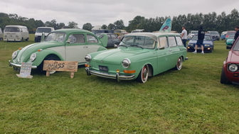 Classic green VW Beetle & classic green VW Squareback