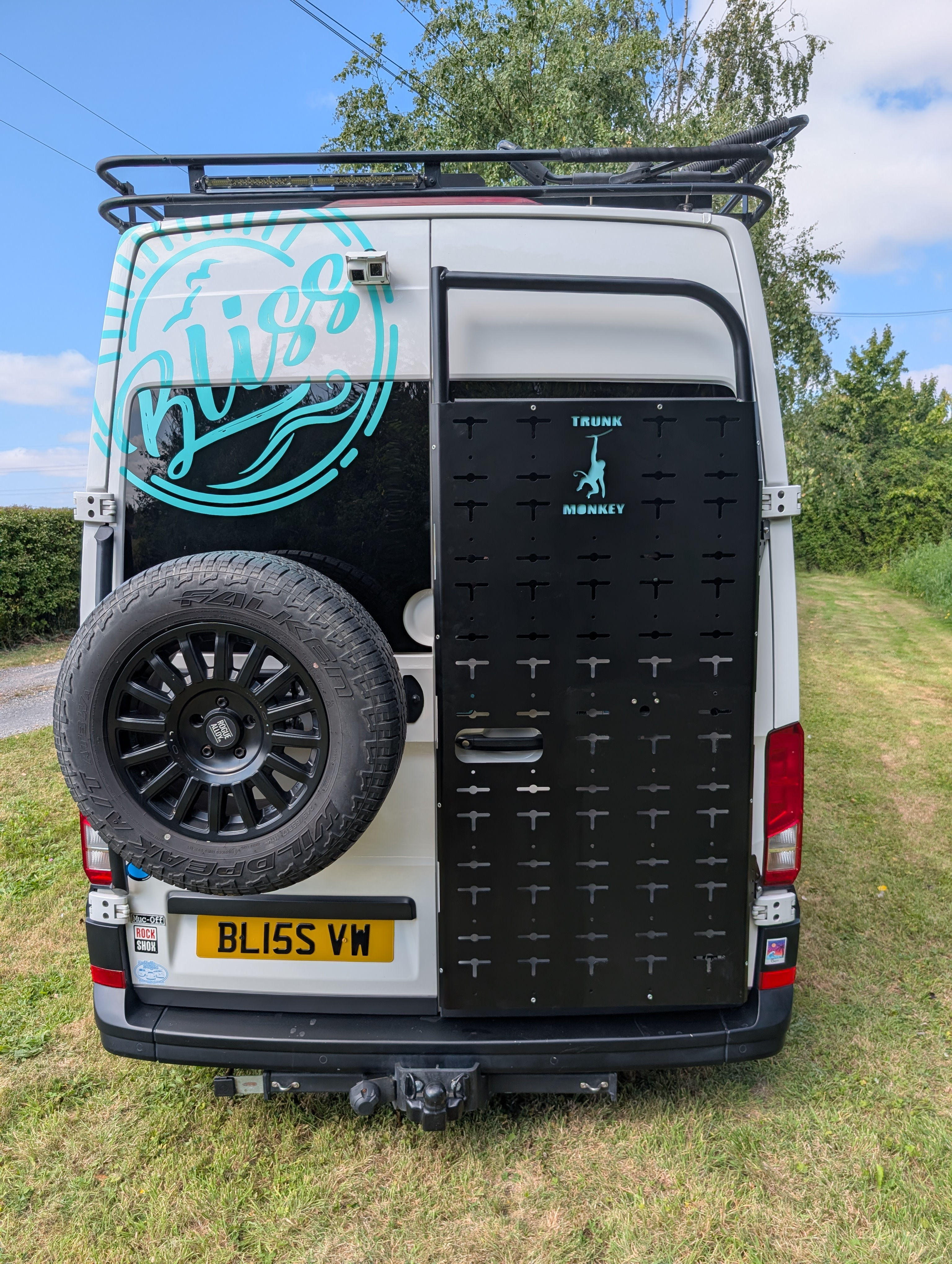Rear door cargo rack for campervans