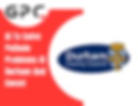 Blog cover with the GPC logo in the top left. The title reads “AI To Solve Pothole Problems At Durham And Gwent” in bold white text on a red background. On the right side, a circular image features the Durham County Council logo with a blue oval background and a yellow and blue crest.
