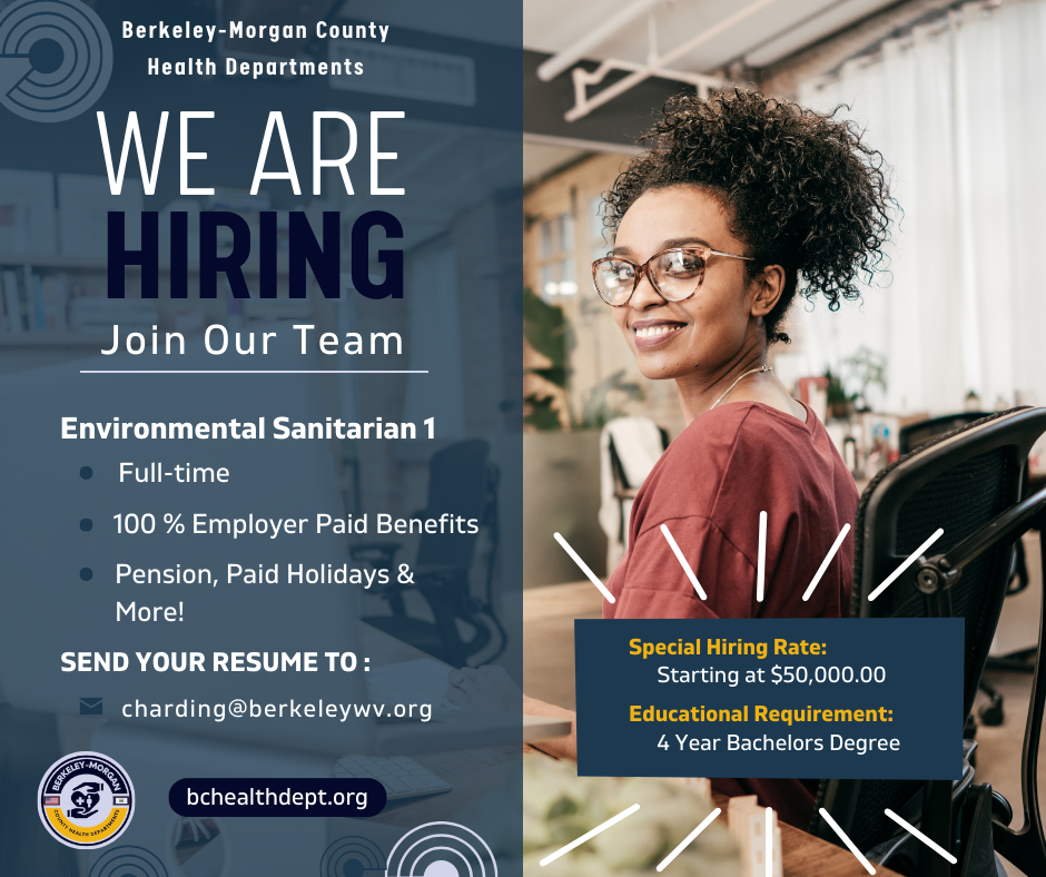 We are hiring! A Full-time Sanitarian 1 Position