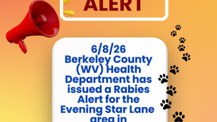 Rabies Alert: Berkeley County WV, 6/8/2026