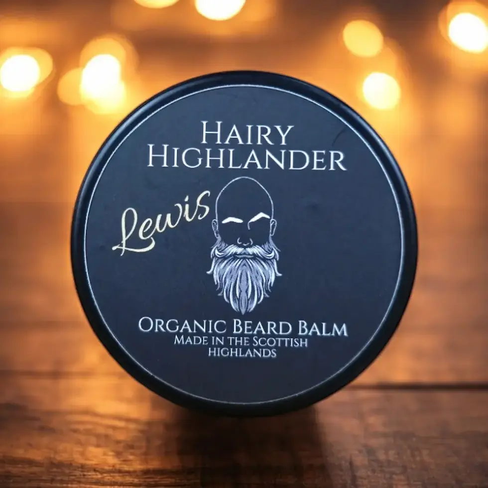 Luxury organic beard balm made in Scotland. Condition and nourish your beard with Hairy Highlander.