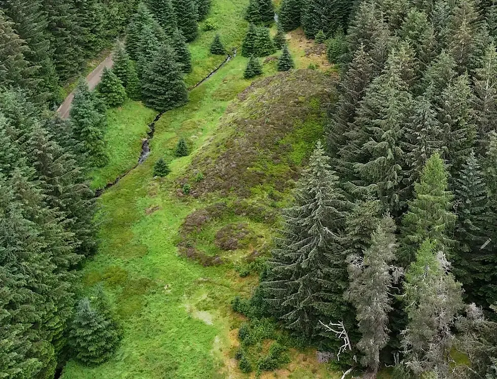 Wormy Hillock Henge drone shot aberdeenshire scotland
