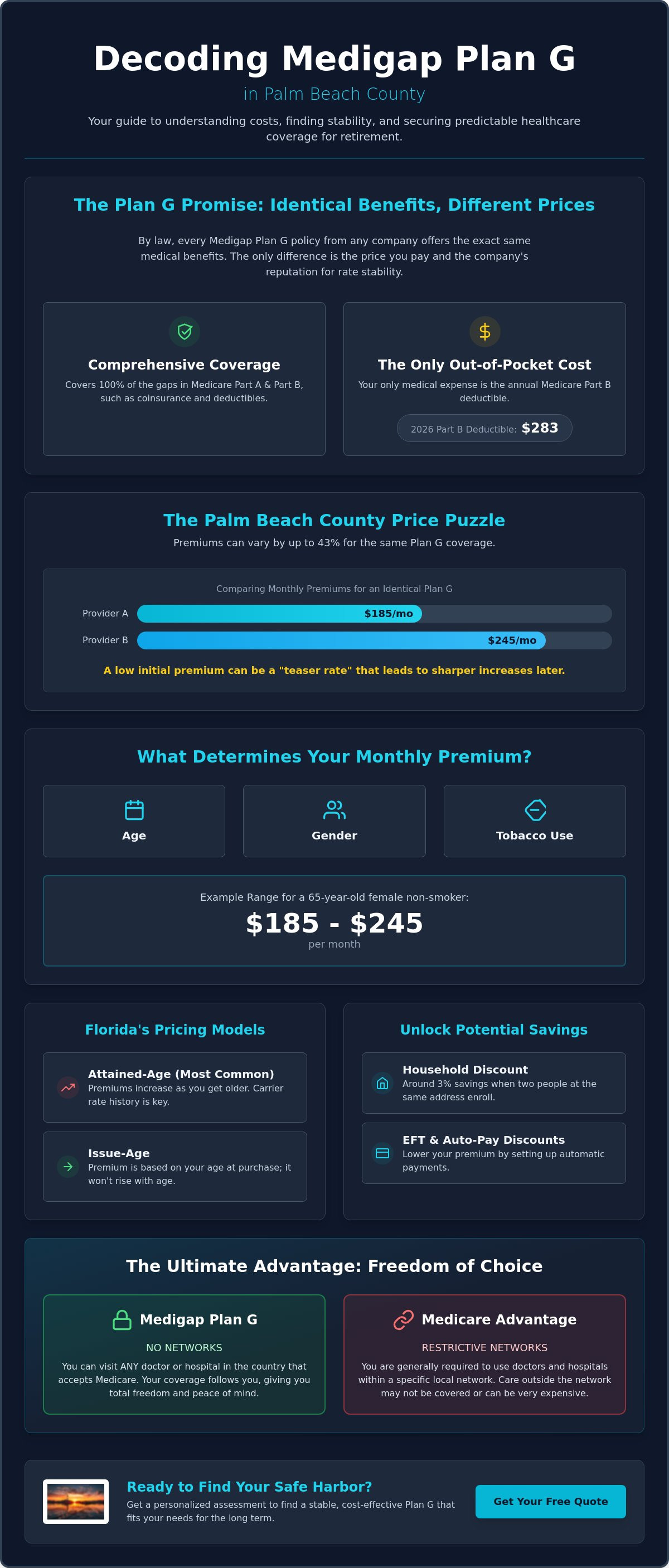 Cost of Medigap Plan G in Palm Beach County