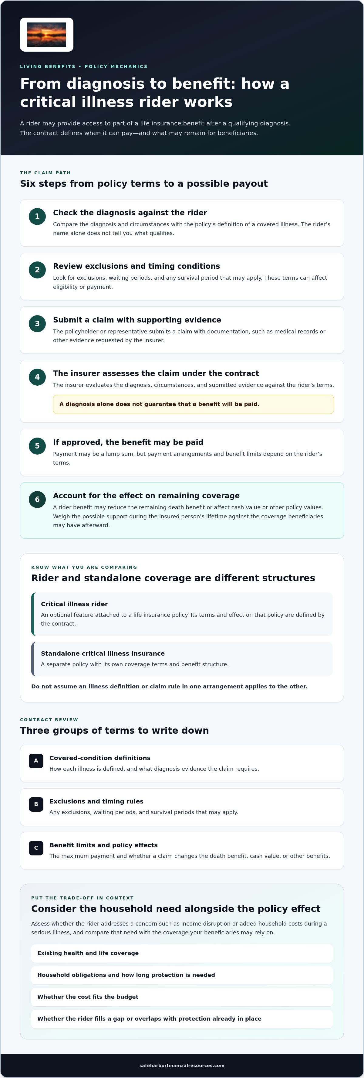 What is a critical illness rider on life insurance
