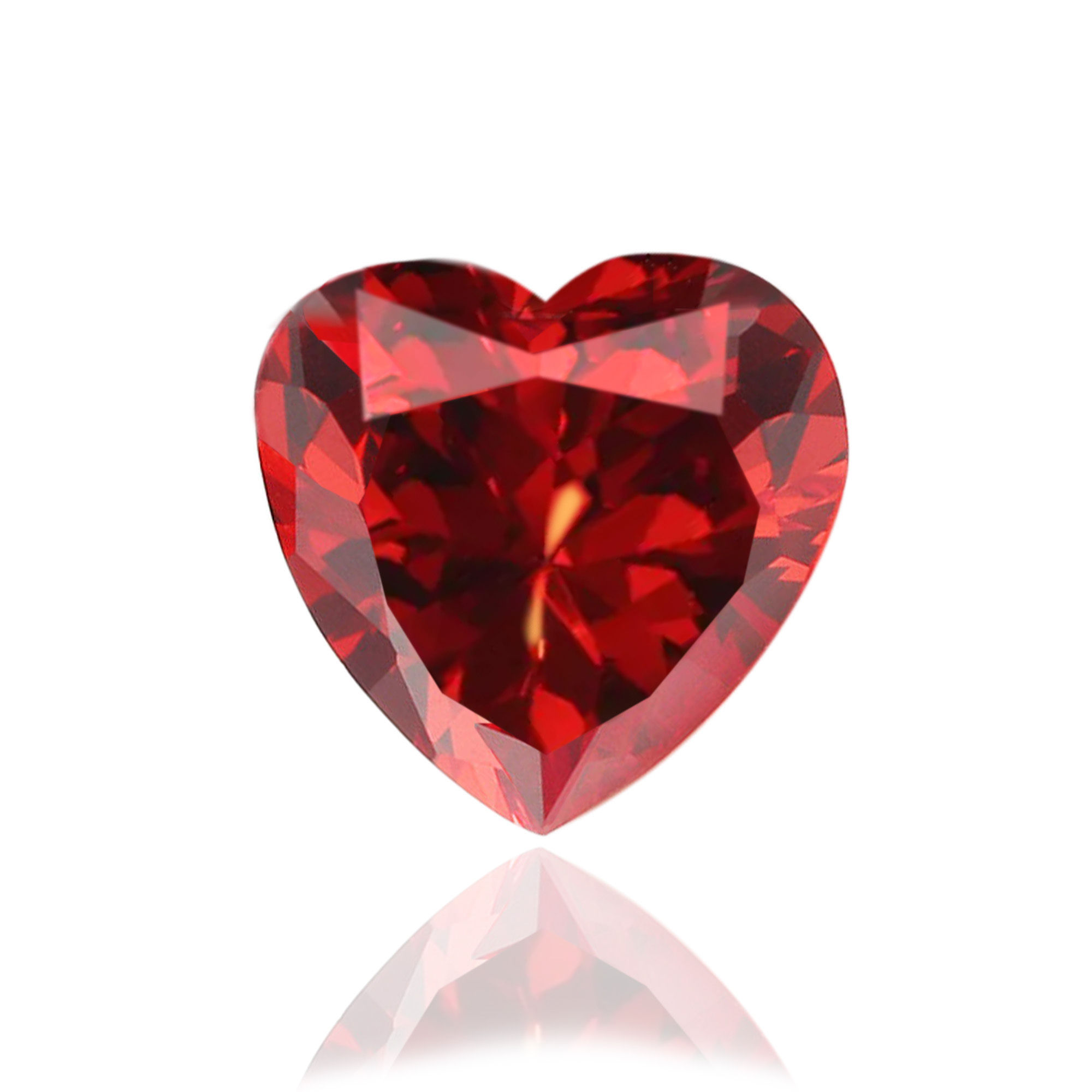 6.5mm Premium Fancy Vivid Red Moissanite Heart Cut Loose