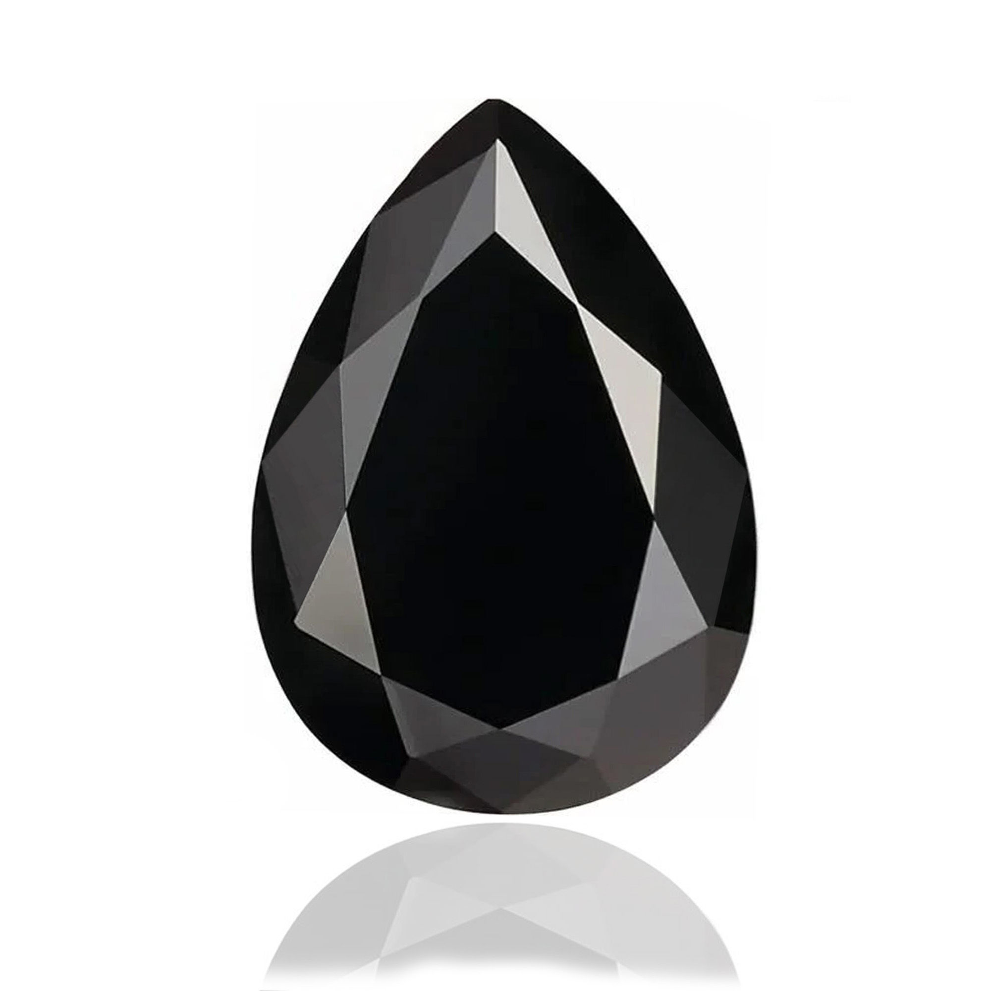 7x5mm Premium Obsidian Black Moissanite Pear Cut Loose