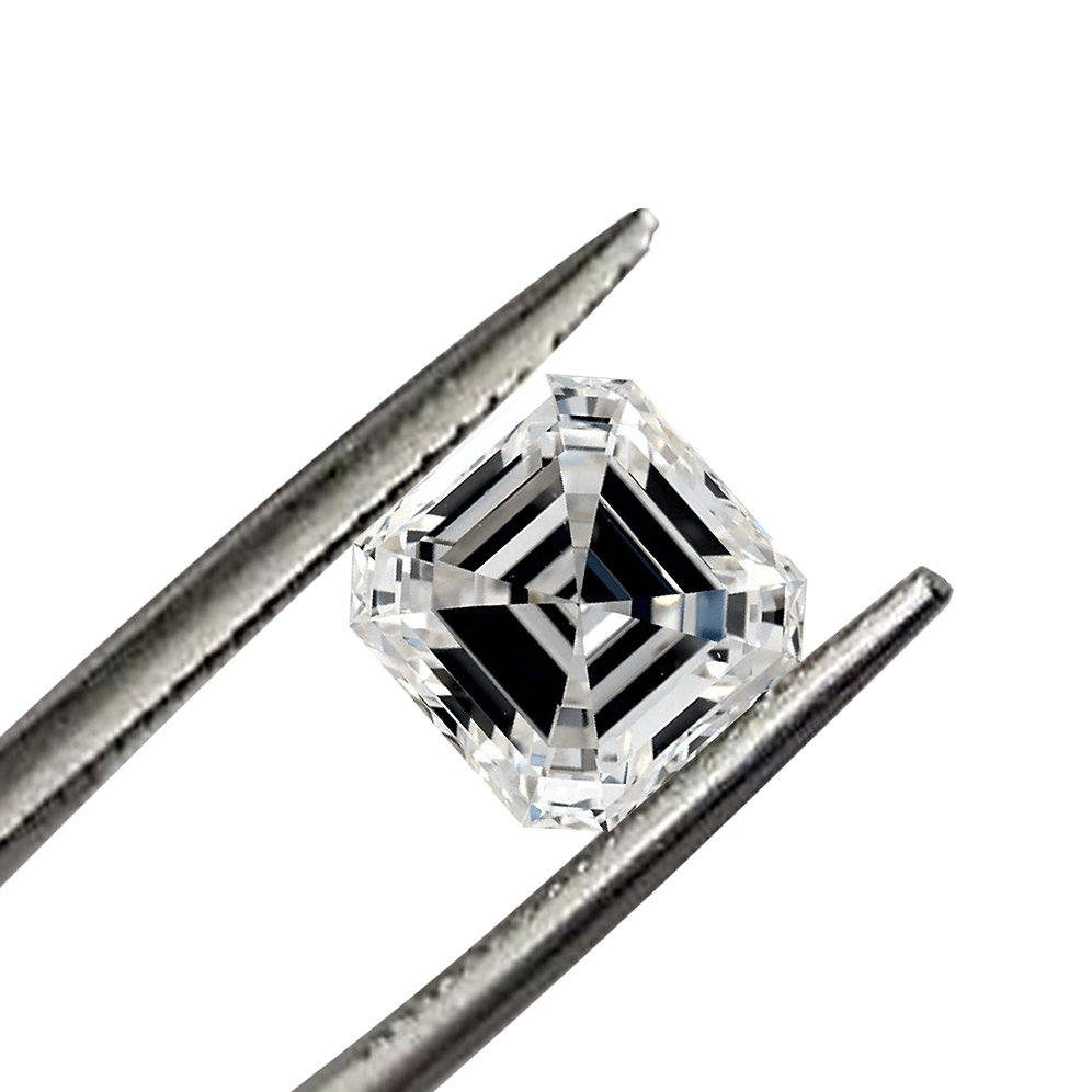 1.00ct DEW Asscher Cut Colorless Loose Moissanite Gem Stone | halleyreh.com