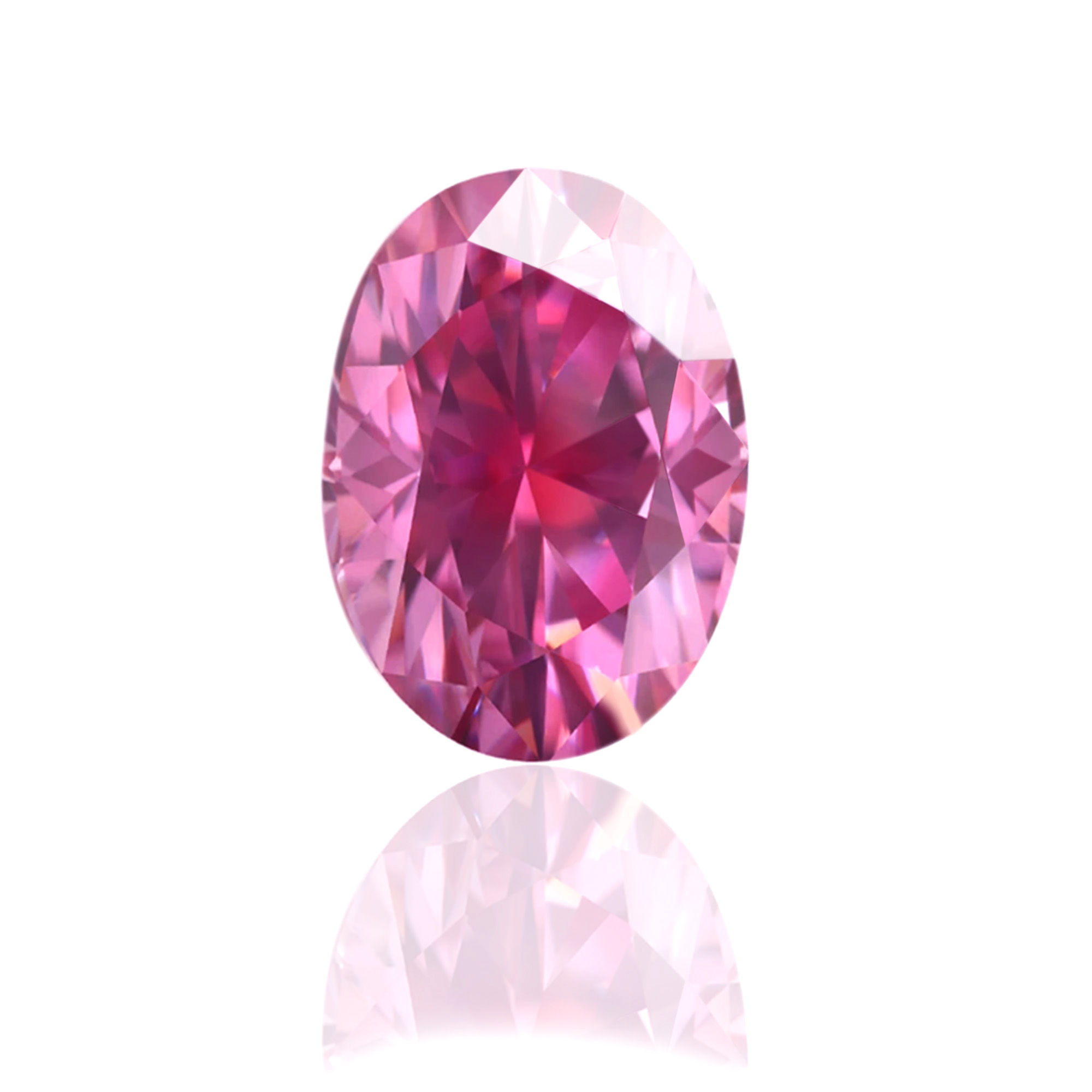 6x4mm Premium Viva Magenta Moissanite Oval Cut Loose