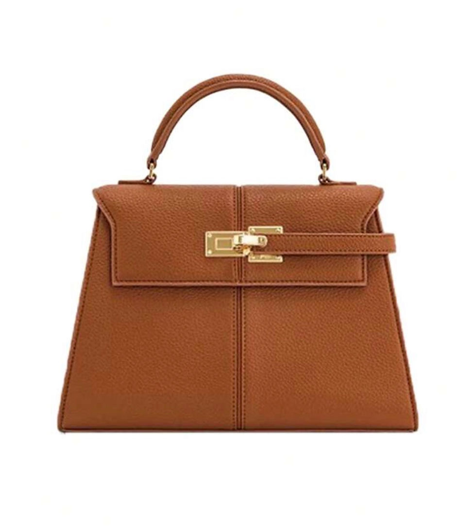 Miniatura: Bolsa de Mão Estruturada com Fivela Giratória