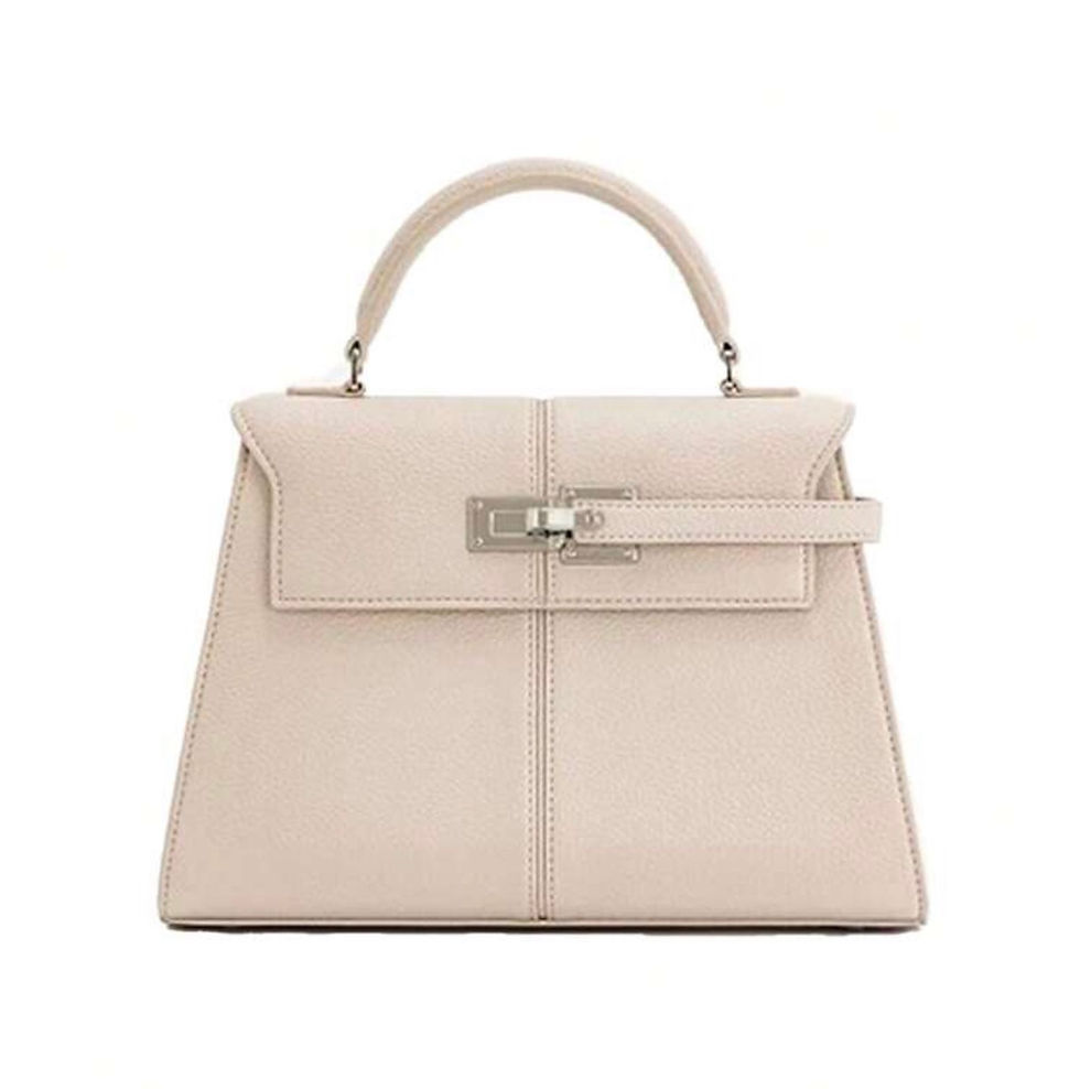Miniatura: Bolsa de Mão Estruturada com Fivela Giratória