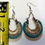 Thumbnail: Intricately Designed Silver & Turquoise Colored Earrings 