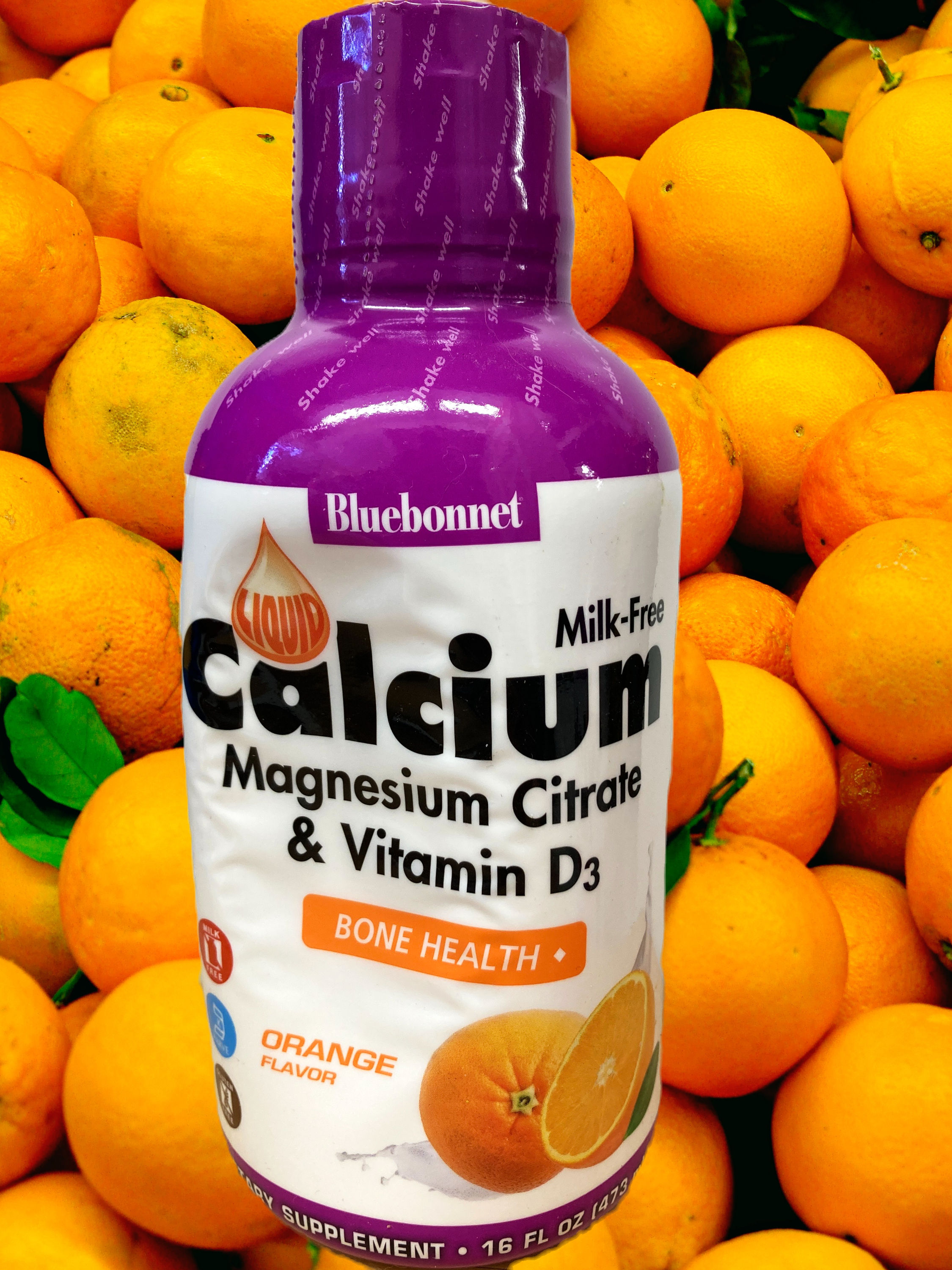 Bluebonnet Liquid Calcium, Magnesium Citrate & Vitamin D3 Orange Flavored