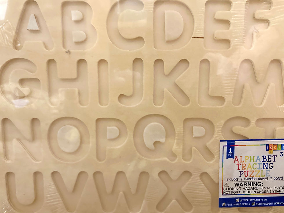 Alphabet tracing puzzle