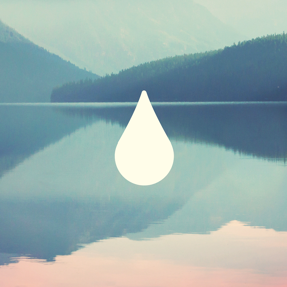 About Rainbird Relaxation link with rainbird droplet symbol over a calm and misty lake background