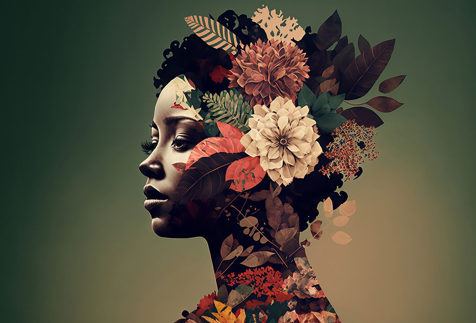 A beautifull woman with flowers in her hair