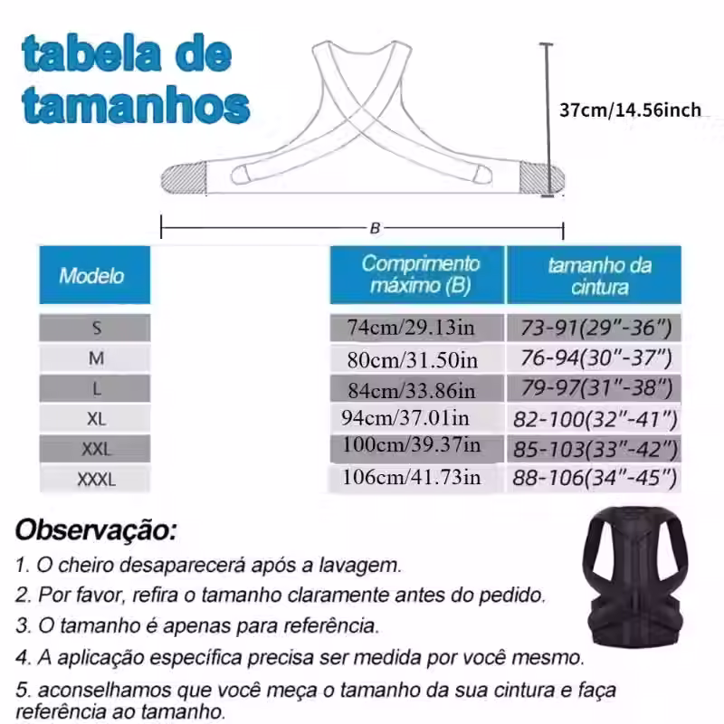 Miniatura: Corretor de Postura Ajustável 