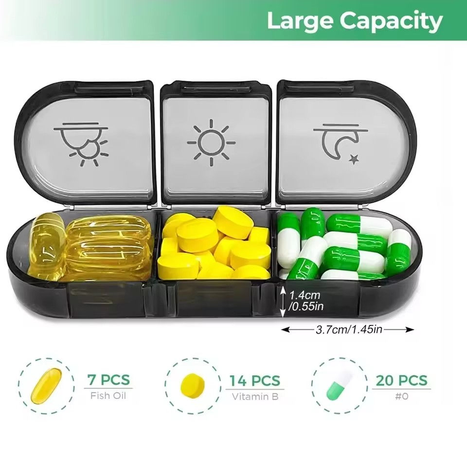 Miniatura: Weekly 7 Days Pill Organizer Portable Medicine Tablet Organizer Storage Boxes Fi