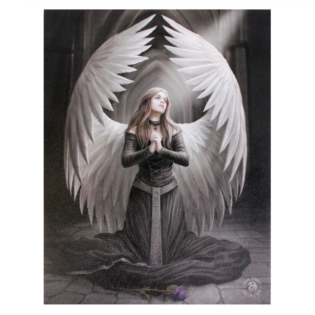 19x25cm Prayer For The Fallen Canvas Plaque by Anne Stokes