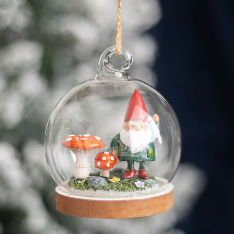 Thumbnail: Gnome Glass Dome Hanging Decoration