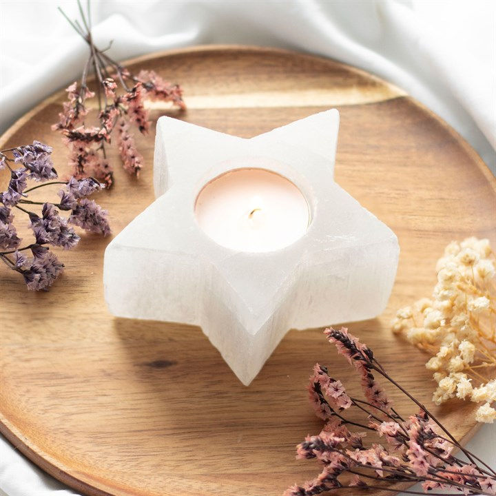 Thumbnail: SELENITE STAR TEALIGHT HOLDER