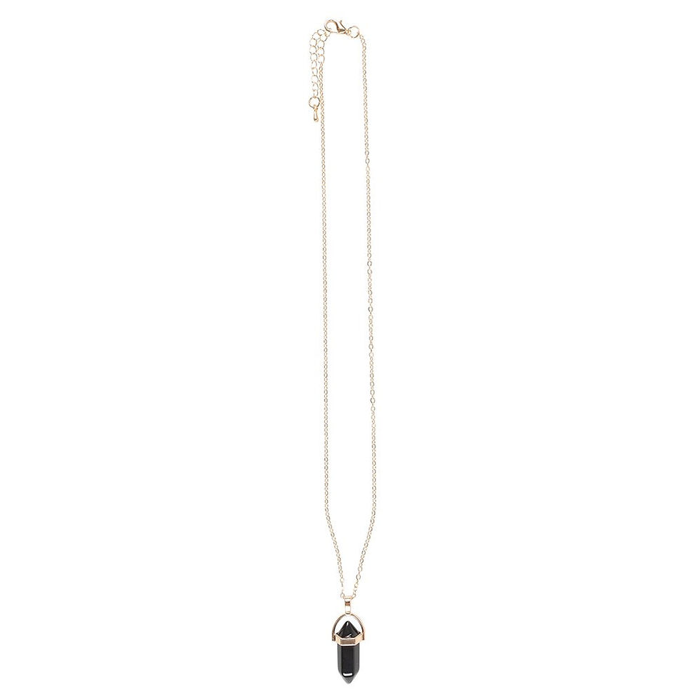 Thumbnail: Black Obsidian Crystal Pendant Necklace