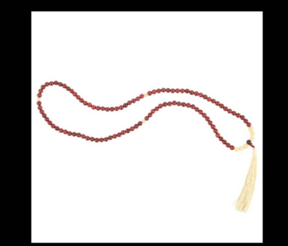 Thumbnail: Self Confidence Rosewood & Yellow Jasper Mallah Necklace

