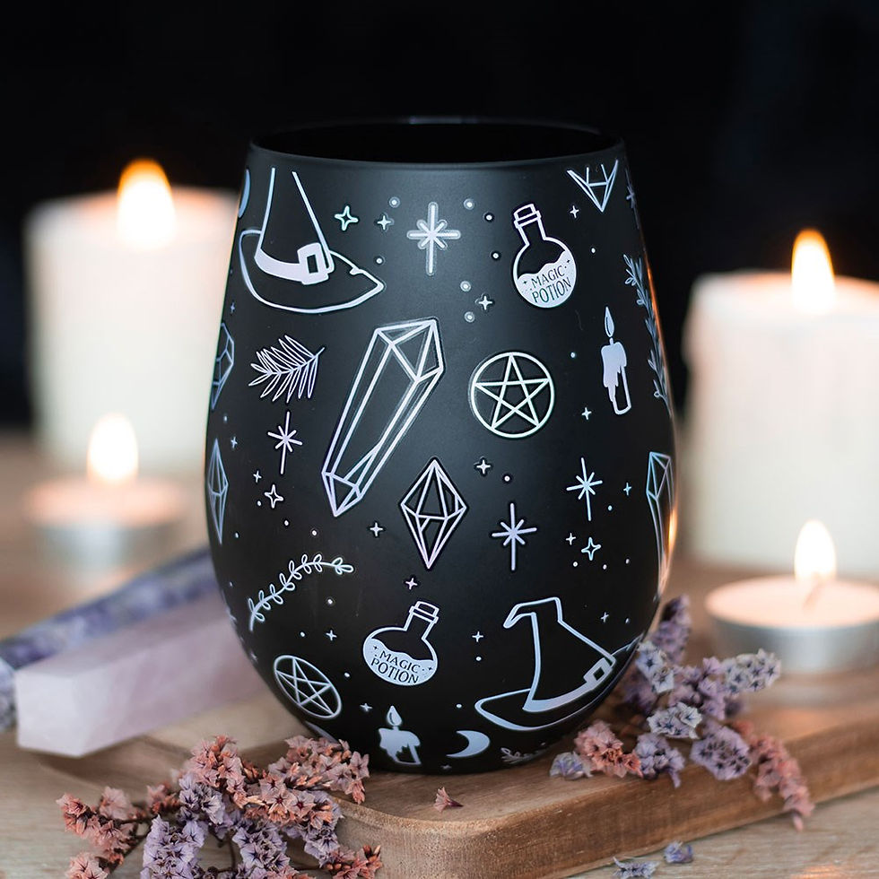 Thumbnail: Crystal Witch Print Stemless Glass