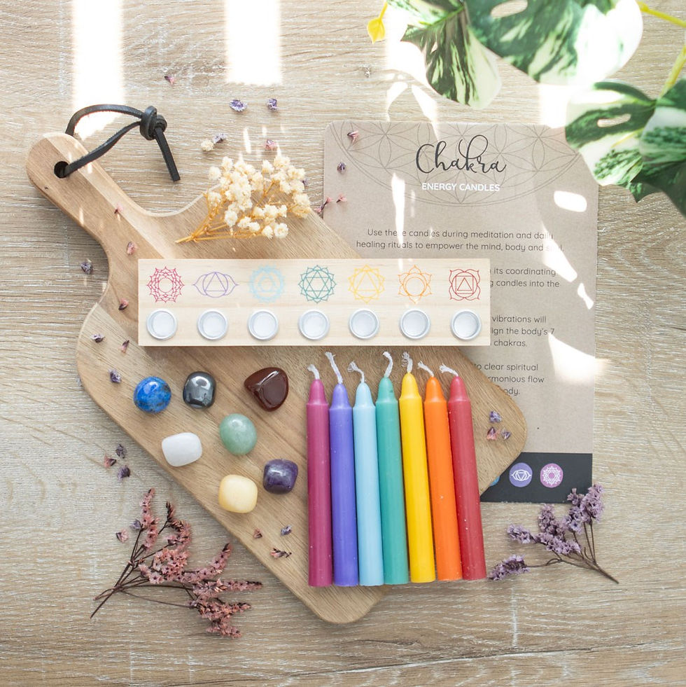 Thumbnail: CHAKRA ENERGY CANDLE AND CRYSTAL GIFT SET