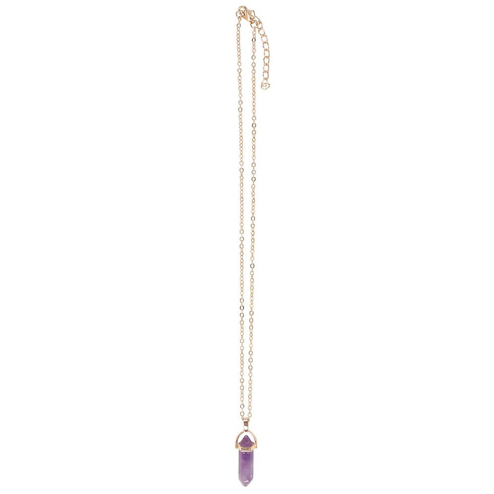 Thumbnail: AMETHYST CRYSTAL NECKLACE CARD 3 Varieties