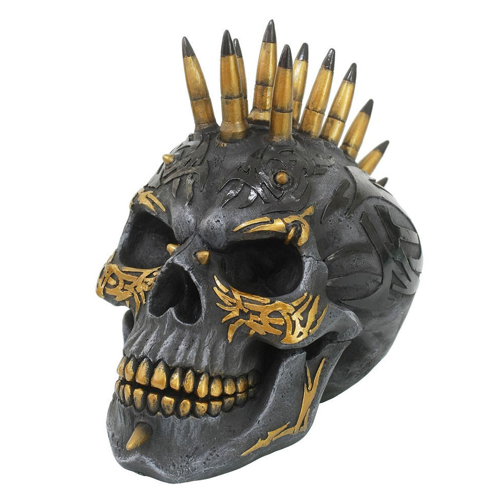 Thumbnail: Black Gold Skull Ornament by Spiral Direct