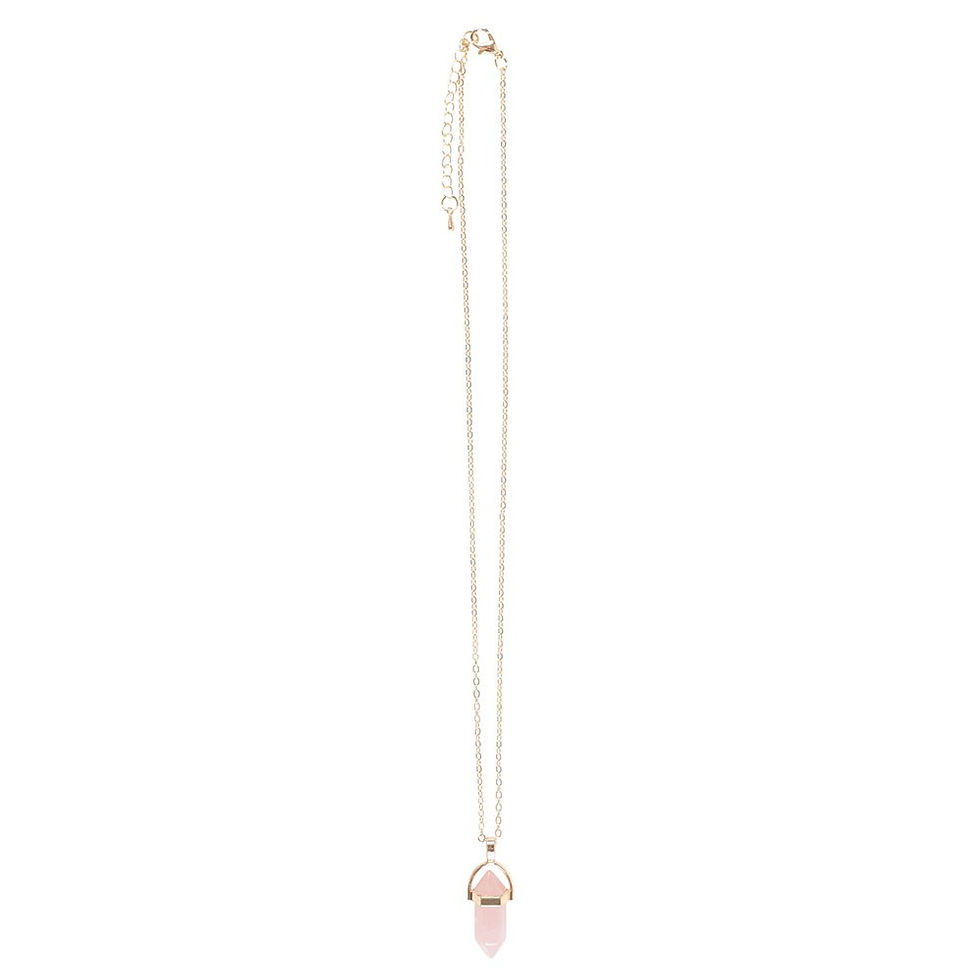 Thumbnail: Rose Quartz Crystal Pendant Necklace