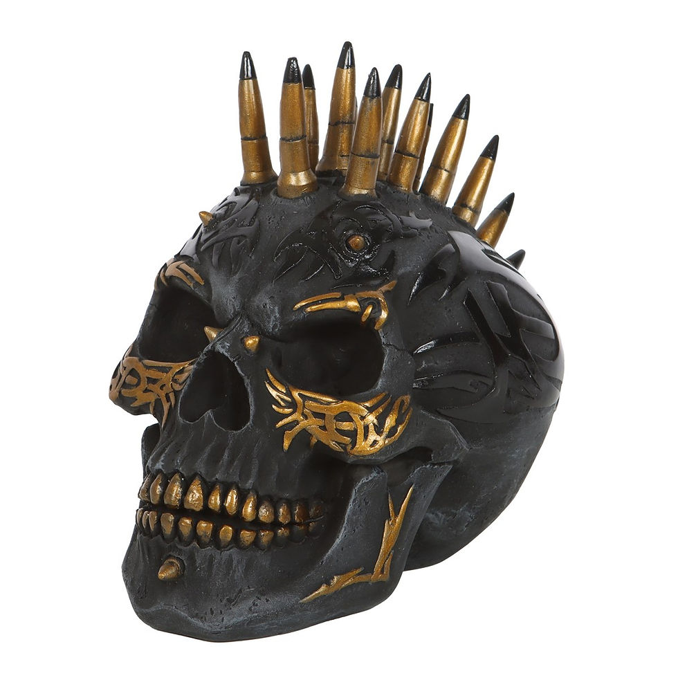Black Gold Skull Ornament by Spiral Direct