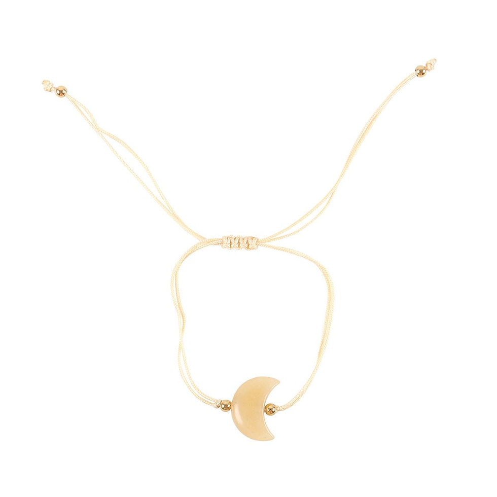 Thumbnail: Be Brave Yellow Jade Crystal Moon Bracelet