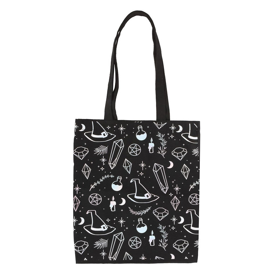 Crystal Witch Print Polycotton Tote Bag