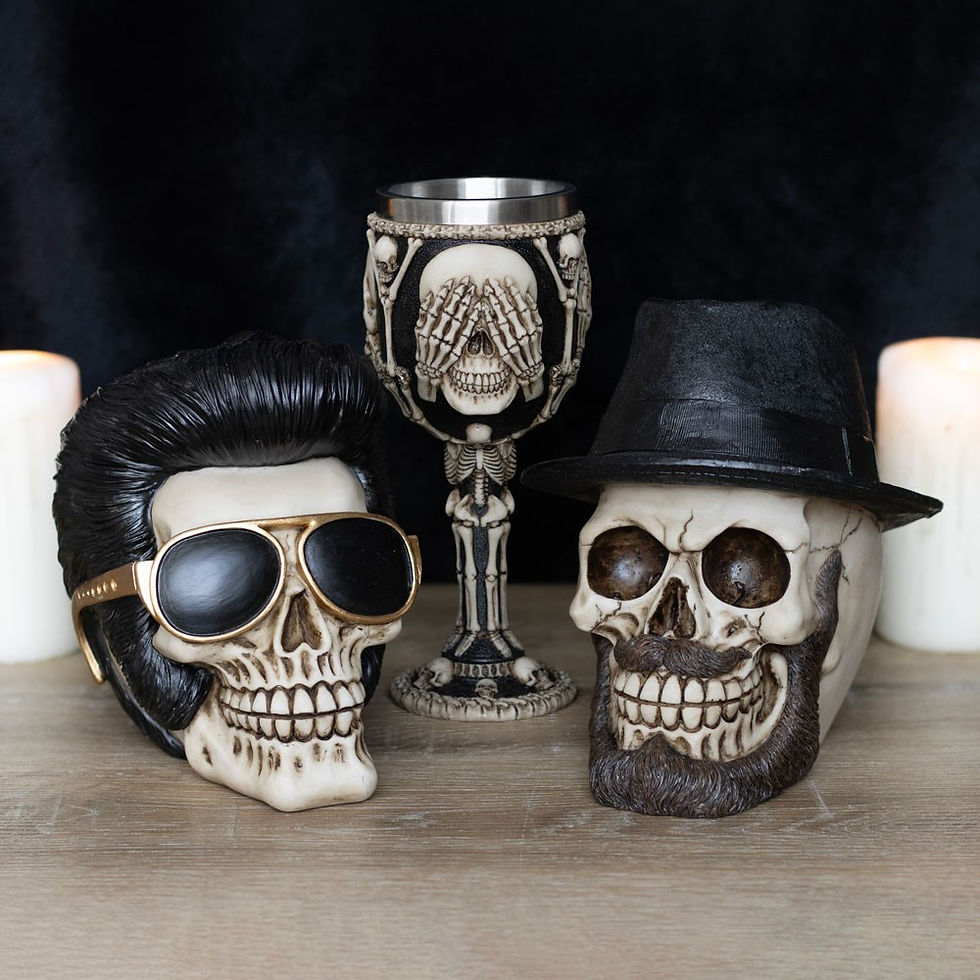 Thumbnail: Skull Ornament with Trilby Hat