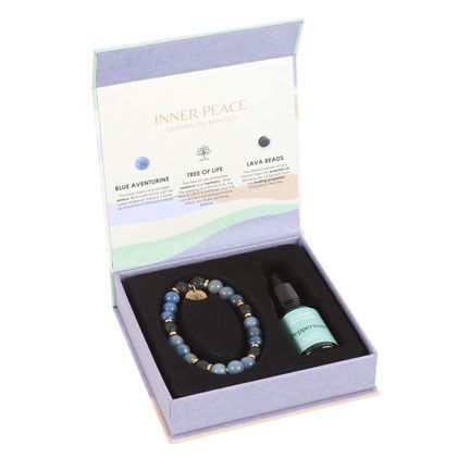 Thumbnail: Inner Peace Blue Lace Agate Crystal Essential Oil Bracelet
